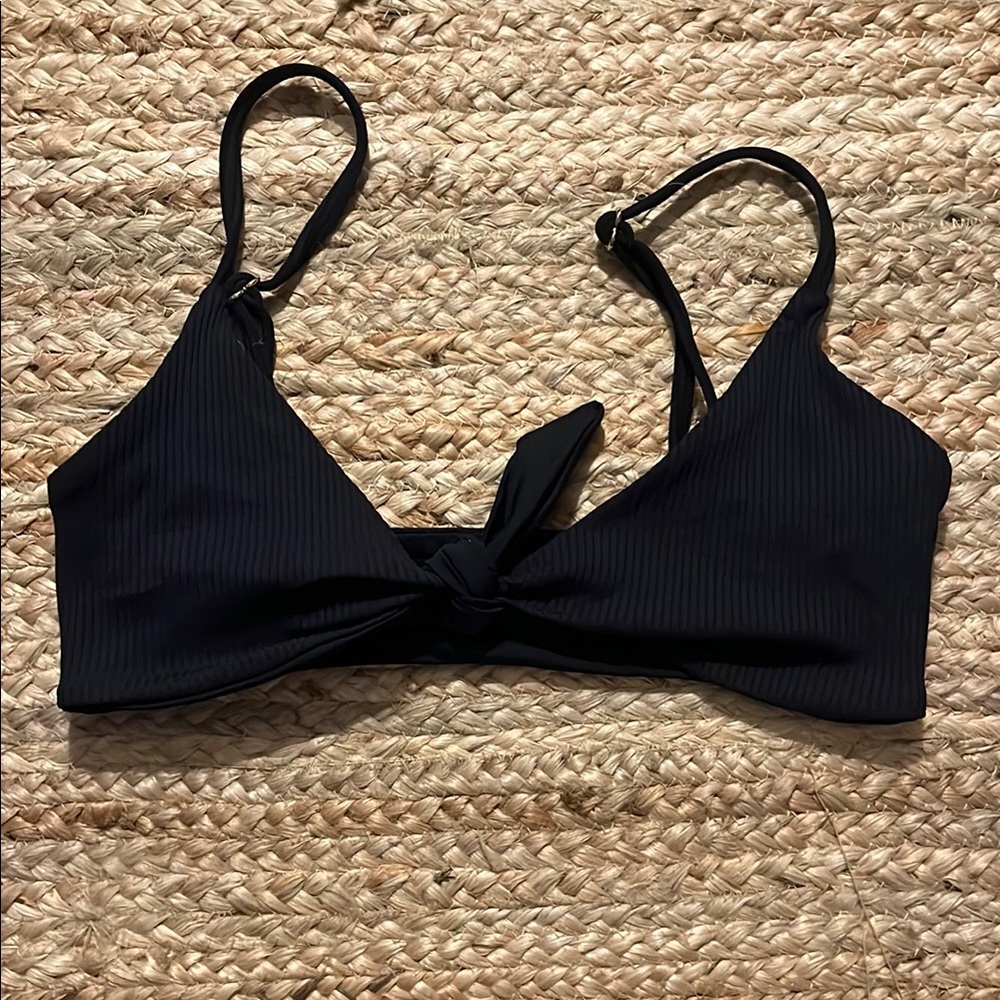 BROMELIA Black Strappy Bikini Top